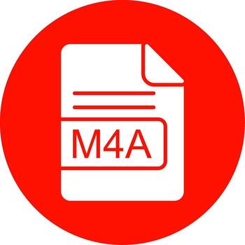 M4A File Format Multi Color Circle Icon vector