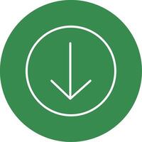 Down Arrow Multi Color Circle Icon vector