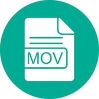 MOV File Format Multi Color Circle Icon vector