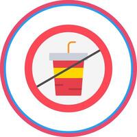 No Drink Flat Circle Icon vector
