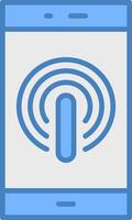 Application Line Filled Blue Icon vector