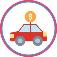 Car Rental Flat Circle Icon vector