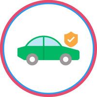 coche seguro plano circulo icono vector