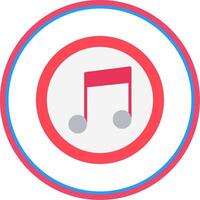 música Nota plano circulo icono vector