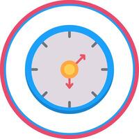 pared reloj plano circulo icono vector
