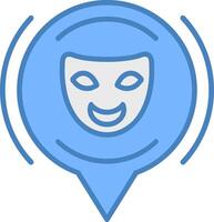 Comedy Line Filled Blue Icon vector