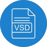 VSD File Format Multi Color Circle Icon vector