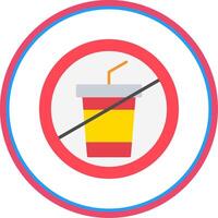 No Drink Flat Circle Icon vector