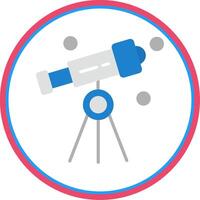 Telescope Flat Circle Icon vector