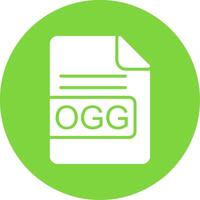 ogg archivo formato multi color circulo icono vector