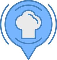 Chef Line Filled Blue Icon vector