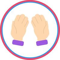 Praying Flat Circle Icon vector