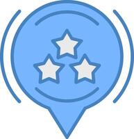 Star Line Filled Blue Icon vector