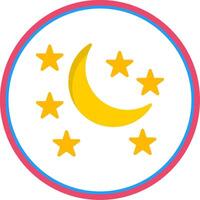 Moon Flat Circle Icon vector