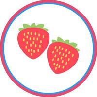 Strawberries Flat Circle Icon vector