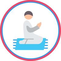 Prayer Flat Circle Icon vector