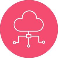 Cloud Computing Multi Color Circle Icon vector