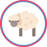 Sheep Flat Circle Icon vector