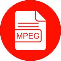 MPEG File Format Multi Color Circle Icon vector