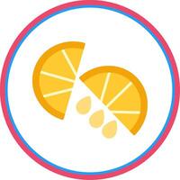 Lemon Slice Flat Circle Icon vector