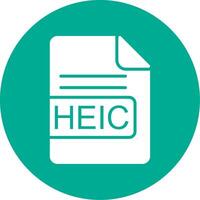 HEIC File Format Multi Color Circle Icon vector