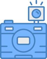 Photo Line Filled Blue Icon vector