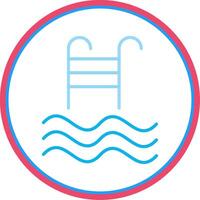 Swimming Pool Flat Circle Icon vector