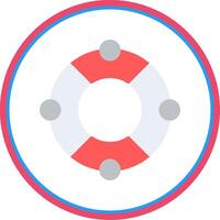 Lifebuoy Flat Circle Icon vector