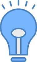 Bulb Line Filled Blue Icon vector