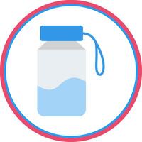 Water Bottle Flat Circle Icon vector