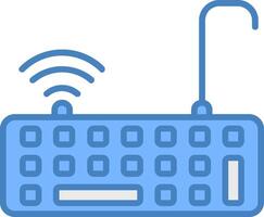 Keyboard Line Filled Blue Icon vector