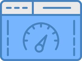 Speed Test Line Filled Blue Icon vector