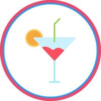 Cocktail Flat Circle Icon vector