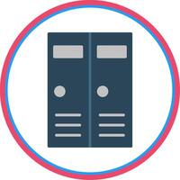 Lockers Flat Circle Icon vector