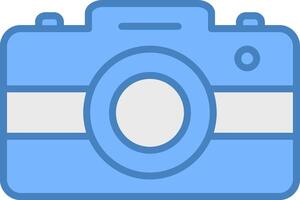 Photo Camera Line Filled Blue Icon vector