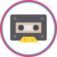 Cassette Flat Circle Icon vector