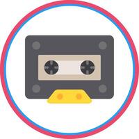 Cassette Flat Circle Icon vector