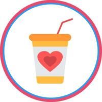 Milkshake Flat Circle Icon vector