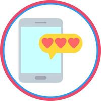 Love Message Flat Circle Icon vector