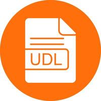 UDL File Format Multi Color Circle Icon vector