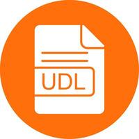 udl archivo formato multi color circulo icono vector