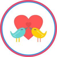 Love Birds Flat Circle Icon vector