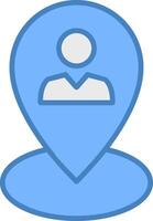 Location Line Filled Blue Icon vector