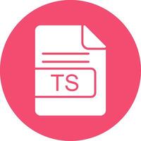 TS File Format Multi Color Circle Icon vector