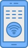 Wifi Line Filled Blue Icon vector