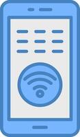 Wifi Line Filled Blue Icon vector