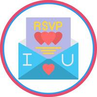 Rsvp Flat Circle Icon vector