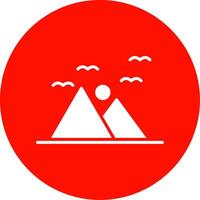 Mountains Multi Color Circle Icon vector