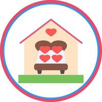 Home Flat Circle Icon vector