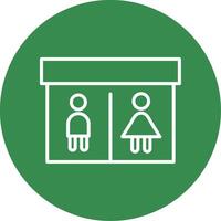 Public Toilet Multi Color Circle Icon vector